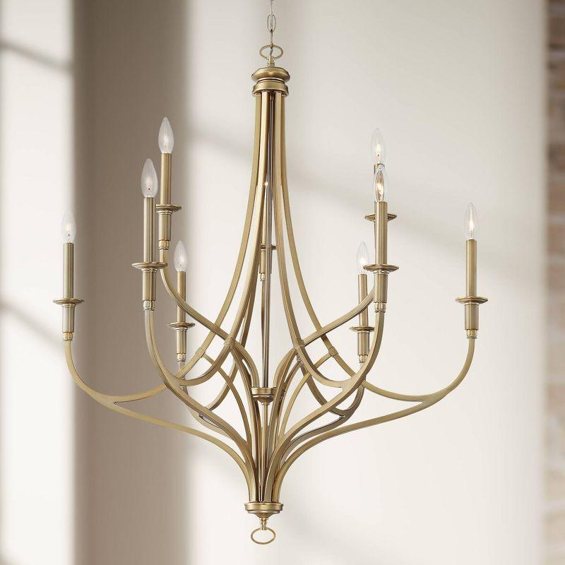 Minka Lavery Brushed Honey Gold Chandelier 34" Wide Modern 9-Light Fixture for Dining Room House Foyer Kitchen Entryway Bedroom
