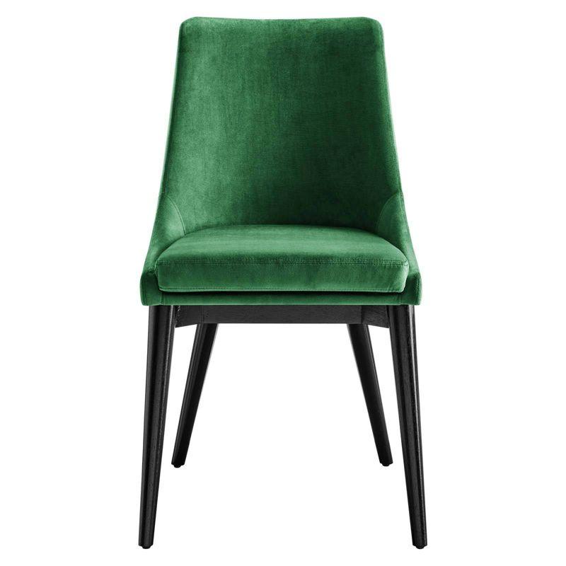 Emerald Velvet Upholstered Side Chair with Wood and Metal Legs