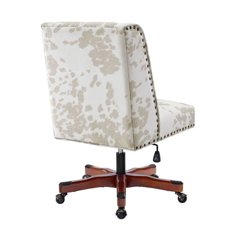 Draper Light Beige Ergonomic Armless Wood Executive Chair