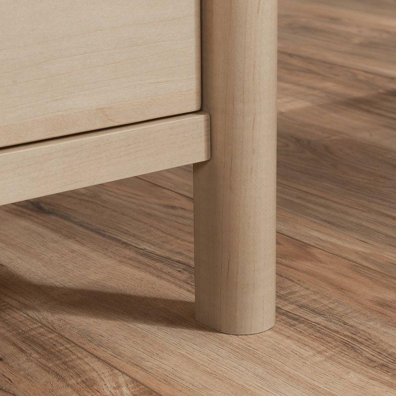 Natural Maple L-Shaped Computer Desk with Drawers and Keyboard Tray