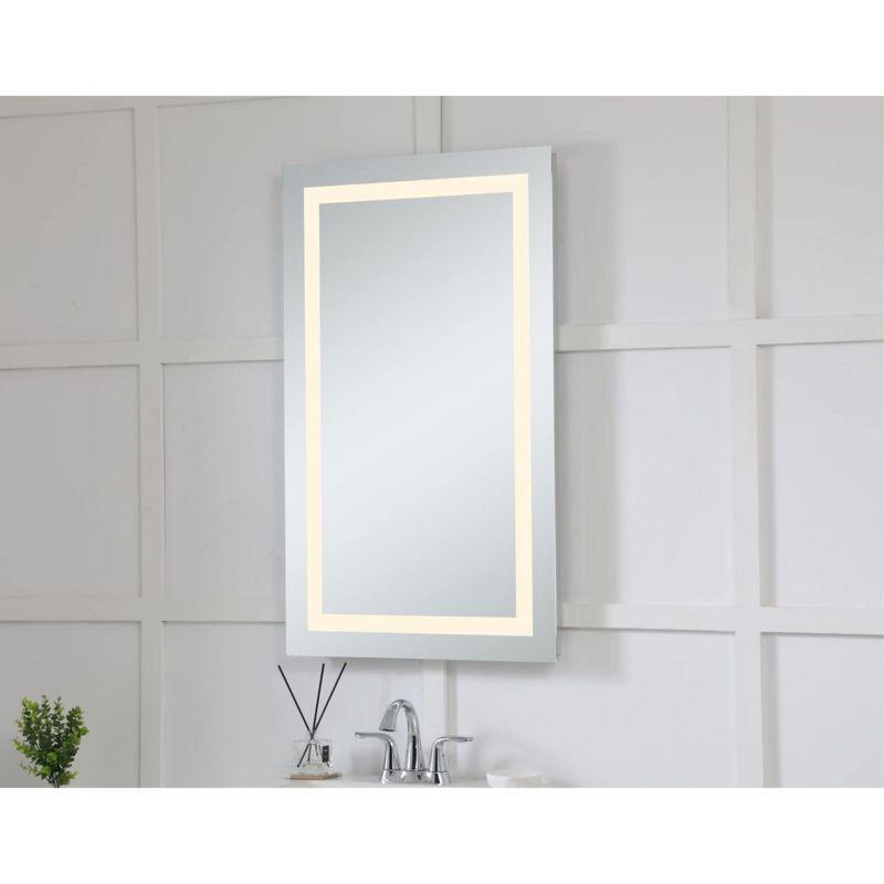 Glossy White LED Rectangular Frameless Mirror with Defrost