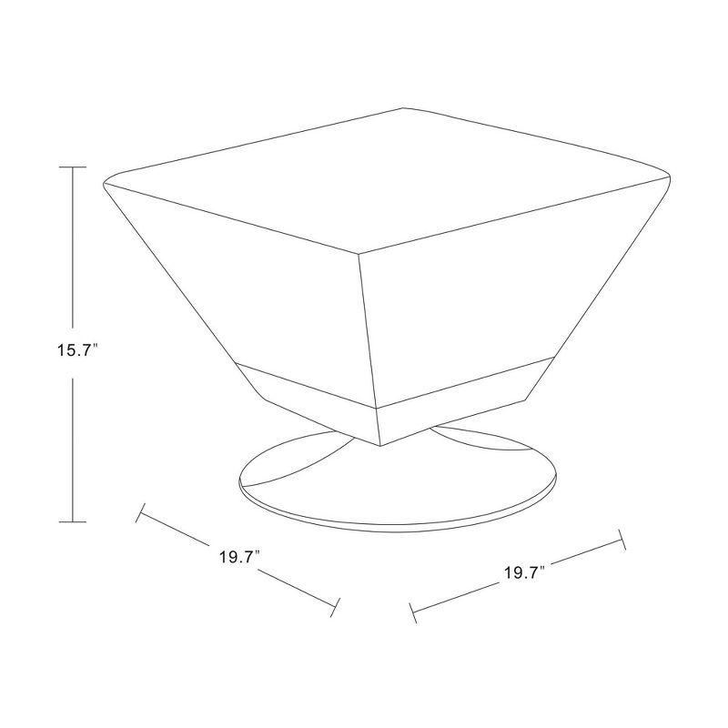 Diamond Swivel Ottoman Blue - Manhattan Comfort: Chrome, Faux Leather, No Assembly Required