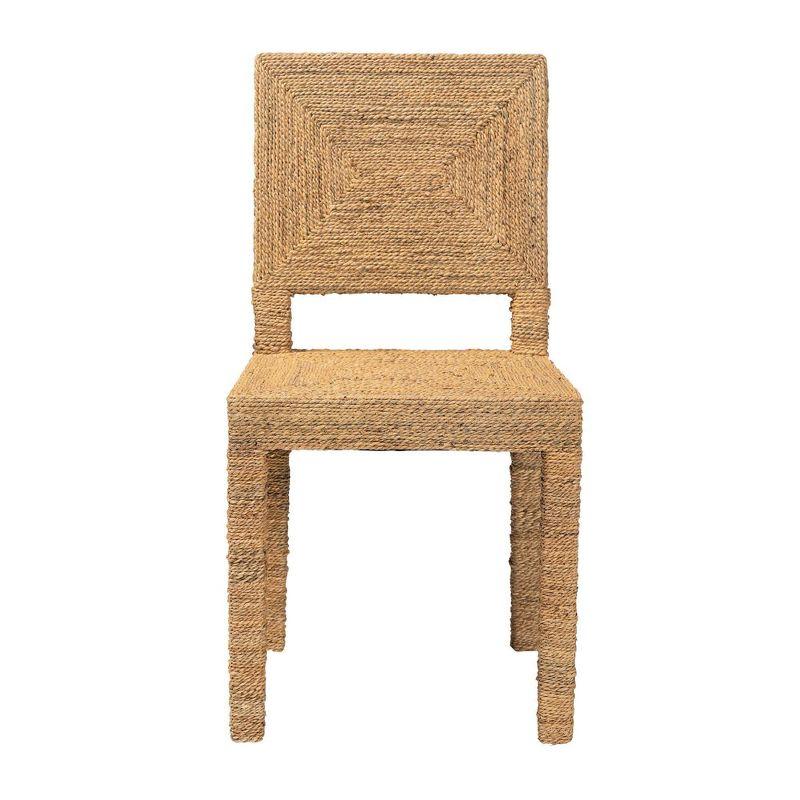 bali & pari Anfield Natural Seagrass and Mahogany Wood Dining Chair Natural