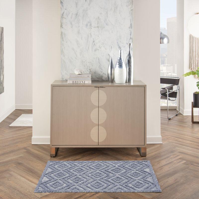 Nourison Versatile 2' x 4' Denim Blue Indoor Outdoor Rug