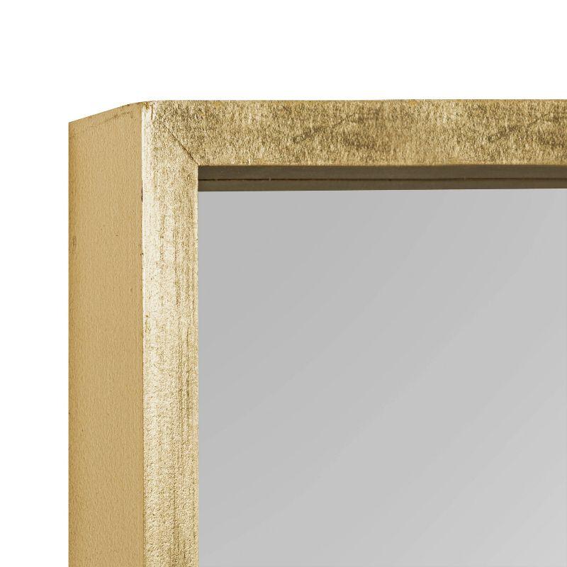 Travis Rectangular Gold Wood Framed Wall Mirror