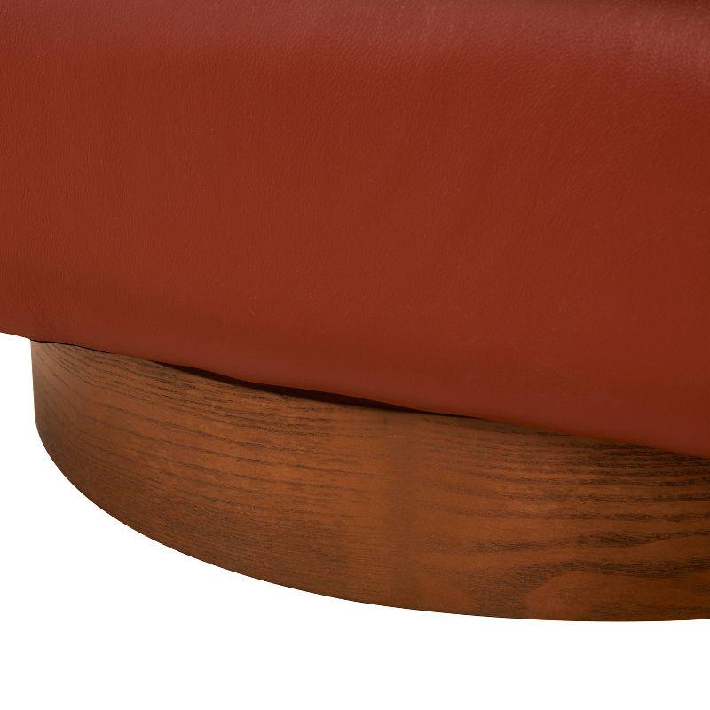 Taos Caramel Top Grain Leather Swivel Barrel Chair