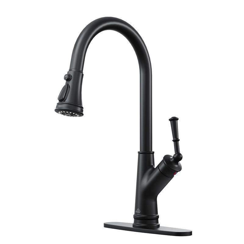 CASAINC Single-Handle Pull-Down Kitchen Faucet Single Hole Faucet 1.8 GPM