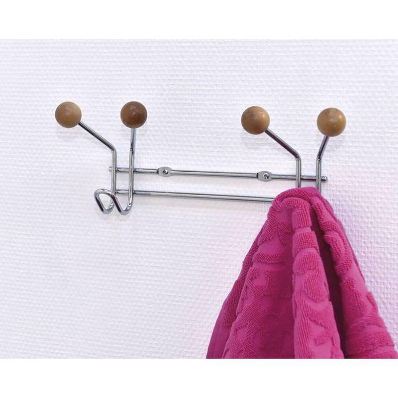 Wall Mounted Coat Rack 6 Hooks Chrome for Towel Hat Entryway