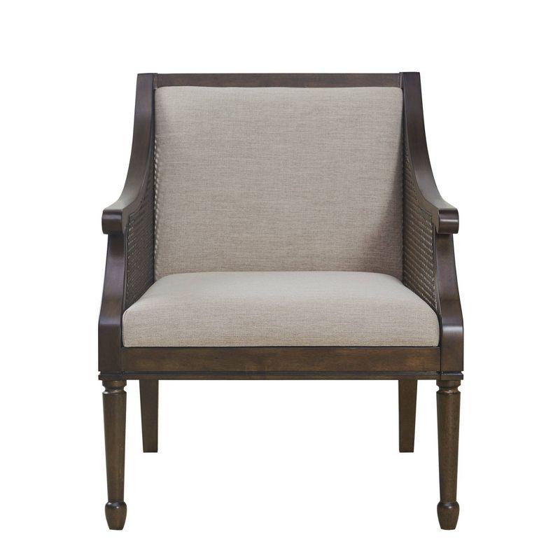 Lily Pond Dark Coffee Wood & Cane Accent Armchair