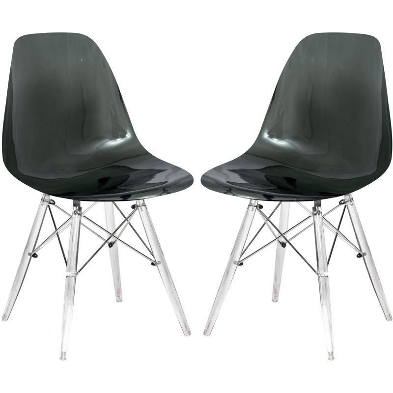 George Oliver Karen Modern Dining Side Chair with Acrylic Base (Set of 2)