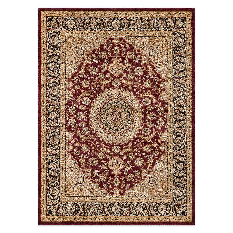 World Rug Gallery Traditional Oriental Medallion Area Rug - BURGUNDY 9'x12'