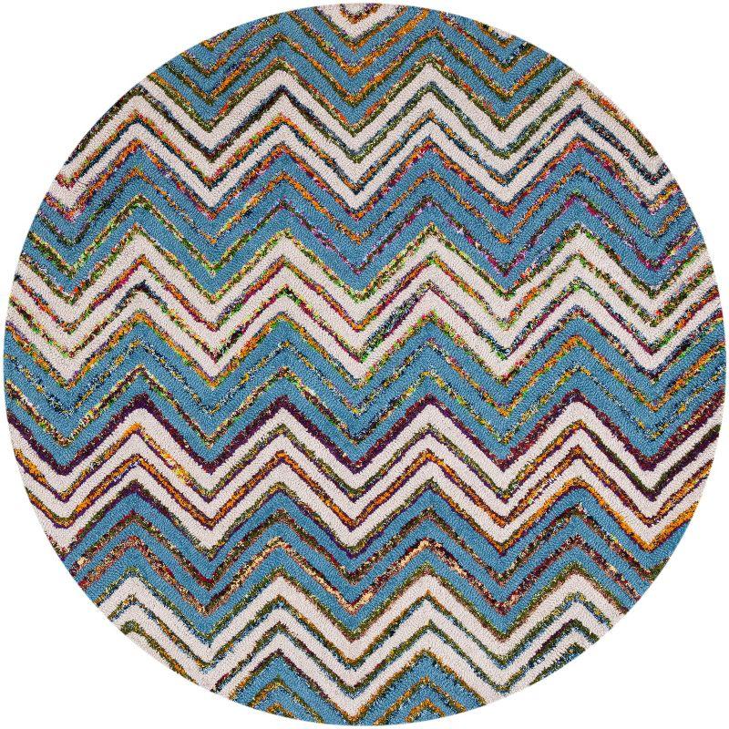 Nantucket NAN601 Hand Tufted Area Rug - Beige/Blue - 4' round - Safavieh.