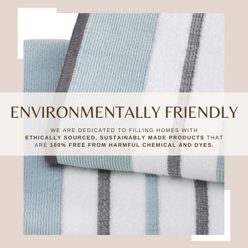 Combed Cotton Decorative Quick-Dry Towel Set (6 Piece Set, Eucalyptus / Grey)