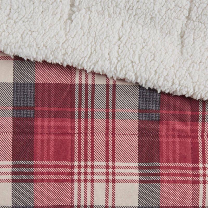 Red Plaid Sherpa Reversible Oversized Throw Blanket