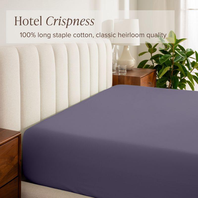 Bare Home 260 Thread Count Organic Cotton Percale Fitted Sheet