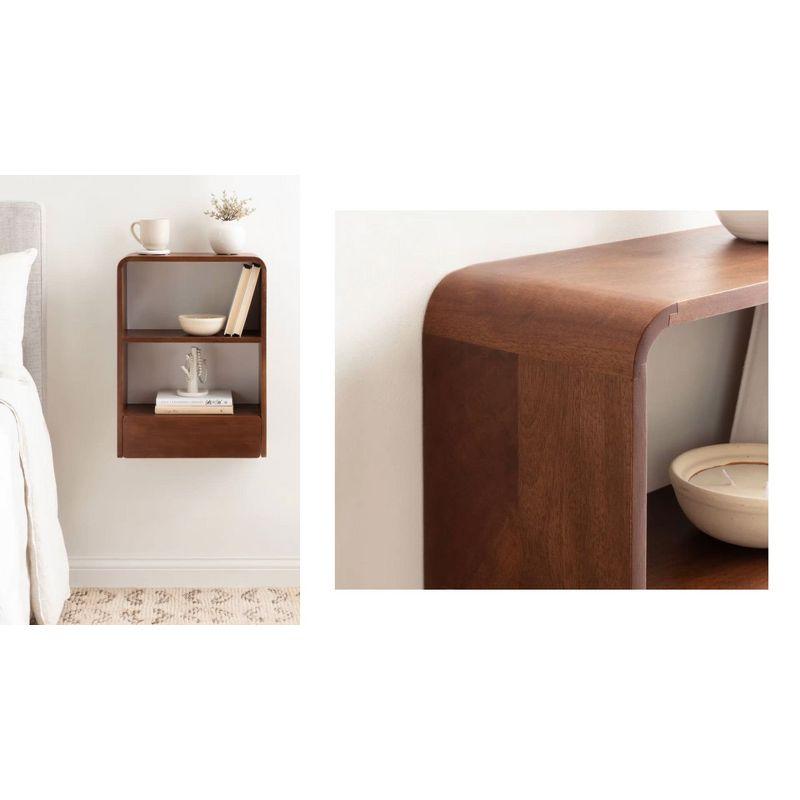 Hokku Designs Wooden Wall Shelf with Storage Drawer