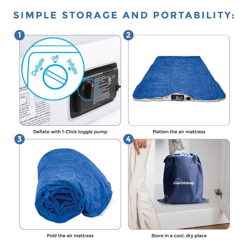 SoundAsleep Dream Series Air Mattress with ComfortCoil Technology & Internal High Capacity Pump -  Queen - Blue
