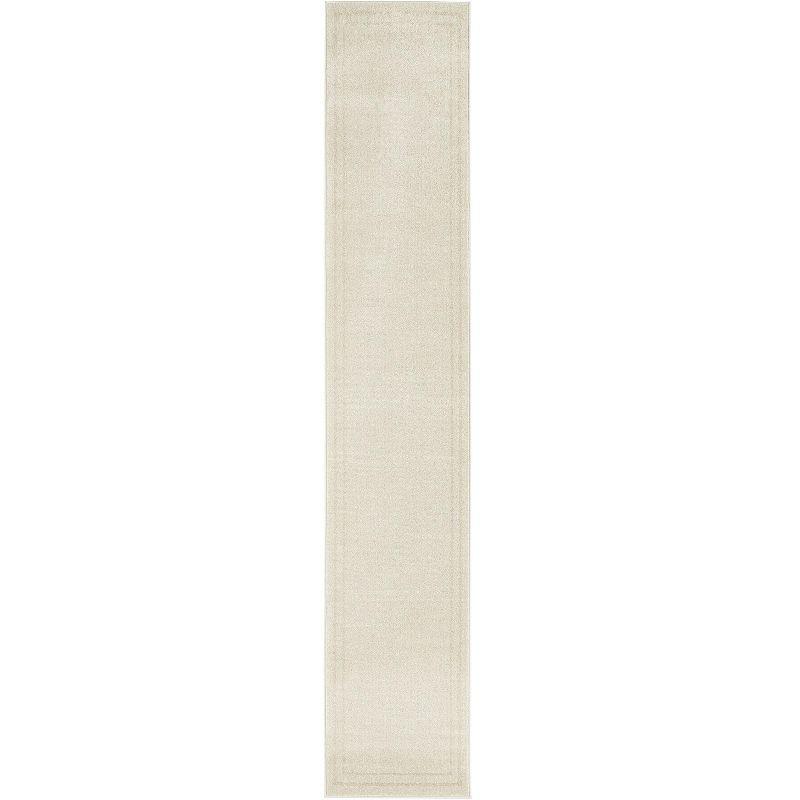 Nourison Essentials 2' x 6' Ivory Gold Contemporary Bordered Indoor/Outdoor Area Rug