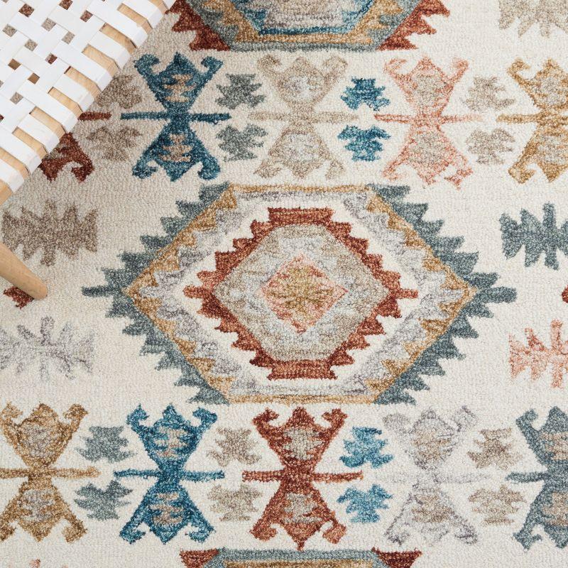 Micro-Loop MLP475 Hand Tufted Indoor Area Rug - Ivory/Blue - 8'x10' - Safavieh