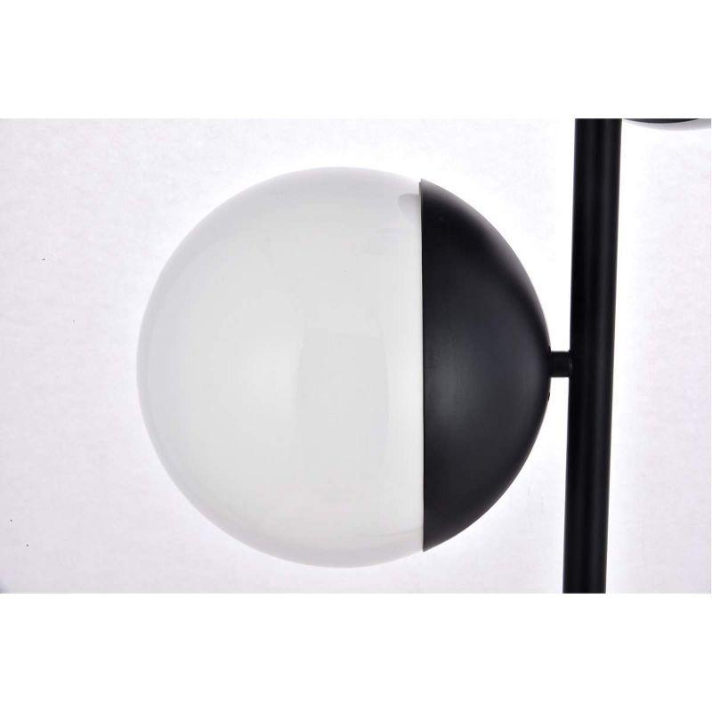 Eclipse Black and Frosted White 3-Light Floor Lamp