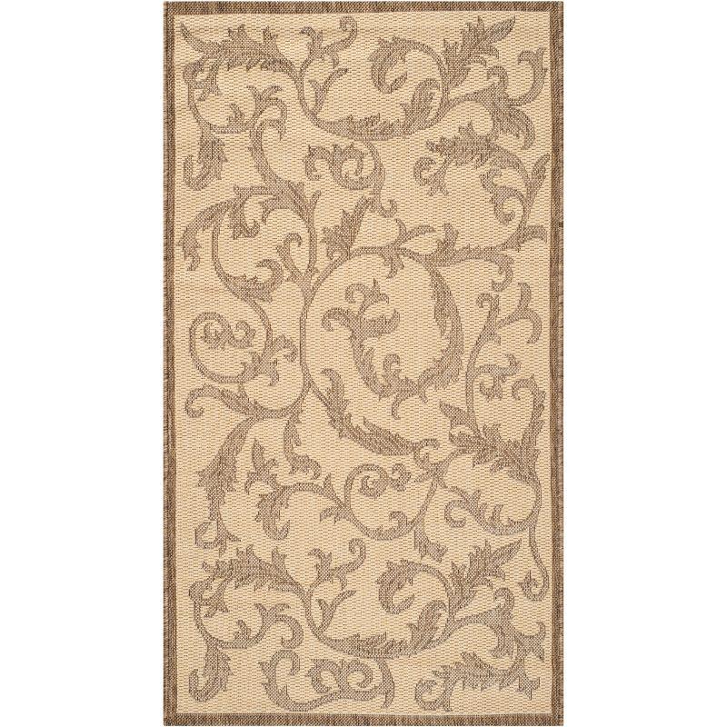 Courtyard CY2653 Power Loomed Indoor and Outdoor Accent Rug - Natural/Brown - 2'7"x5' - Safavieh