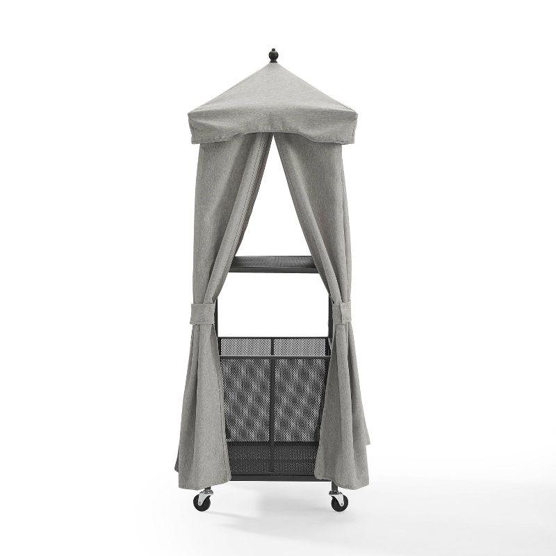 Crosley 26.25'' W 35 Gallons Water Resistant Metal Towel Valet with Wheels in Gray/Black