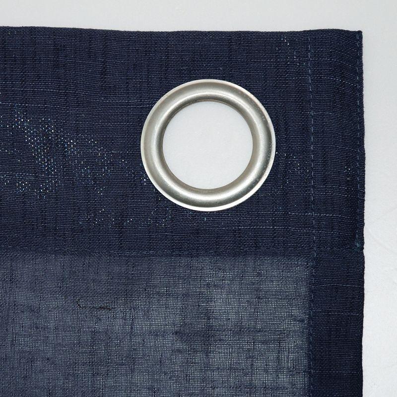 84"x52" Slub Textured Linen Blend Grommet Top Curtain Navy - Archaeo: Modern Light Filtering Panel
