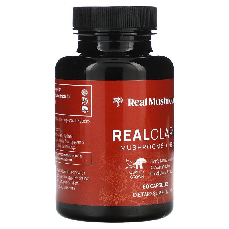 Real Mushrooms RealClarity, Mushrooms + Herbs, 60 Capsules