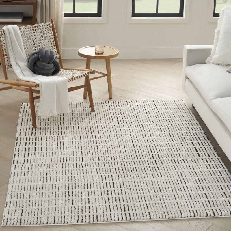 Nourison Cozy Modern 3'11" x 5'11" Ivory Black Scandinavian Indoor Rug