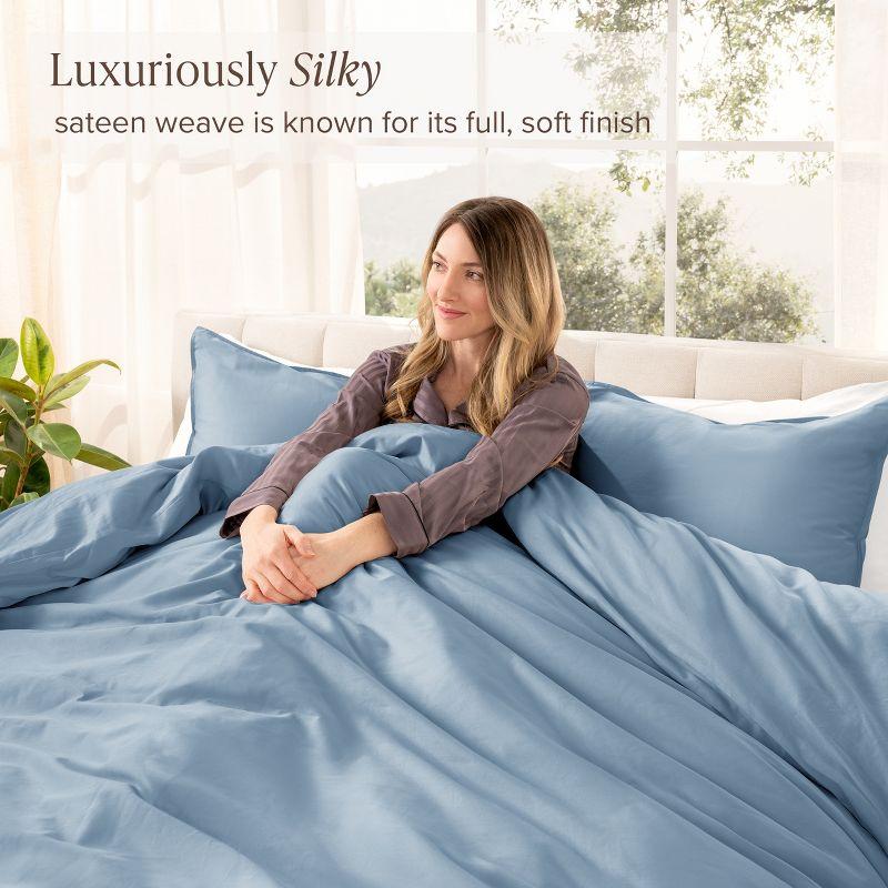 Bare Home 400 Thread Count Organic Cotton Sateen Duvet Cover Set