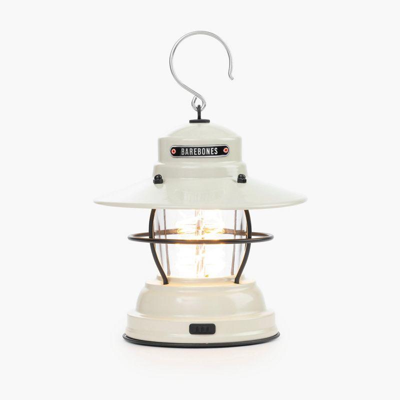 Vintage White Steel Outpost Lantern with Edison LED