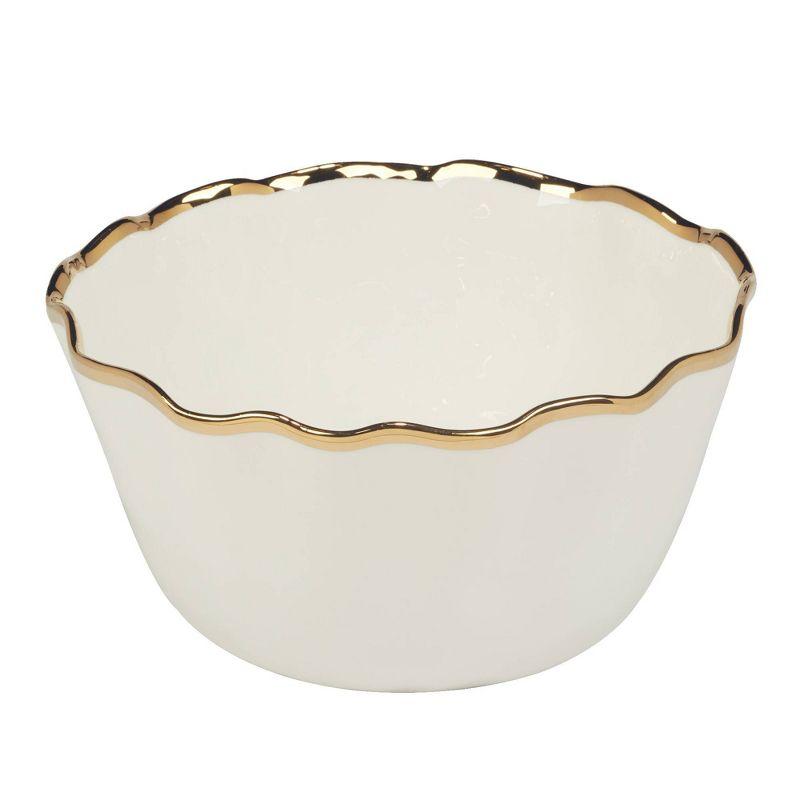 Regency Gold 144oz Ceramic Deep Serving Bowl