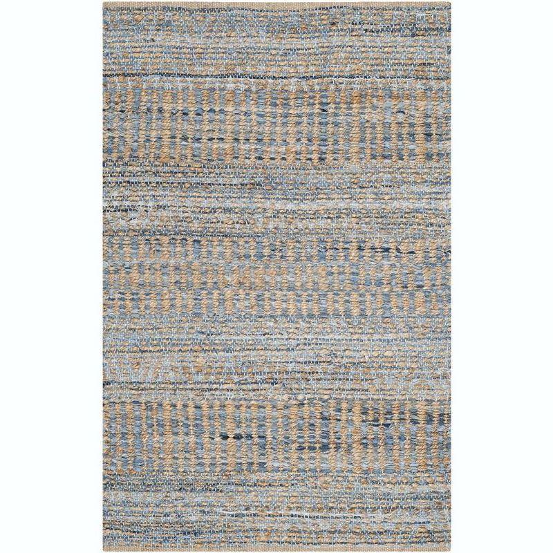 Cape Cod CAP353 Hand Woven Area Rug - Natural/Blue - 4'x6' - Safavieh.