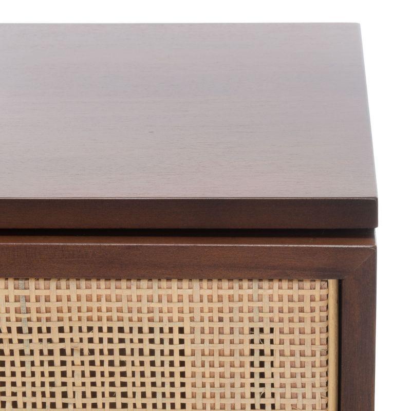 Zadie 2 Drawer Rattan Nightstand - NST5007 - Walnut/Natural - Safavieh