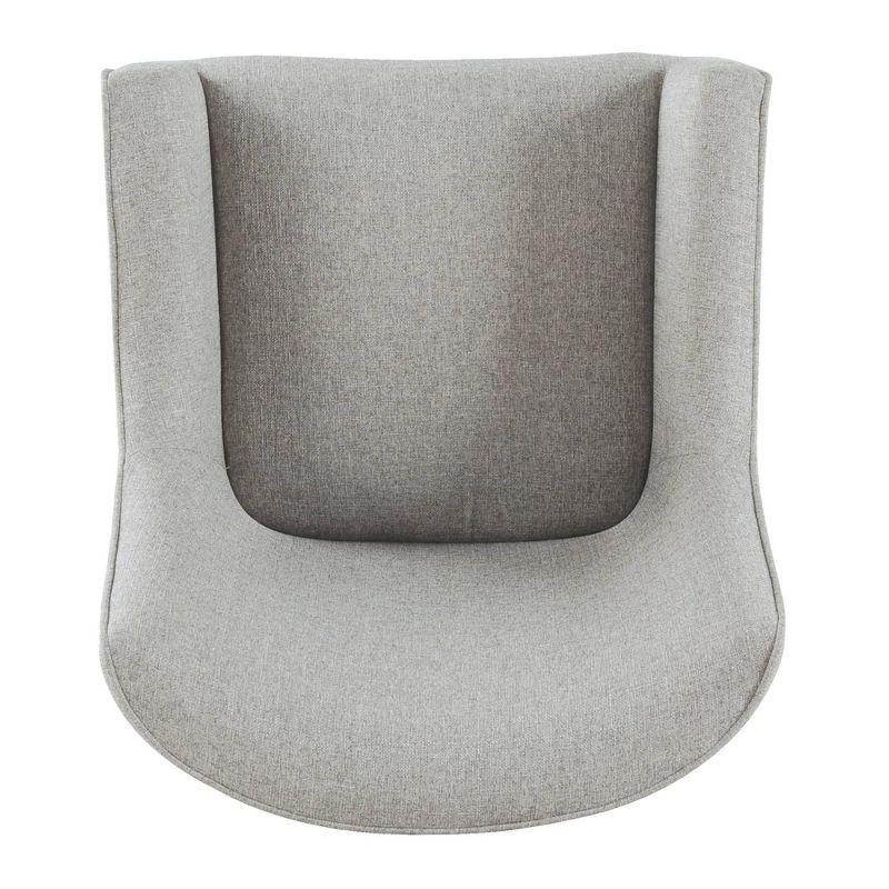 Modern Accent Chair Gray Woven - HomePop: Upholstered, Metal Legs, Matte Black Finish