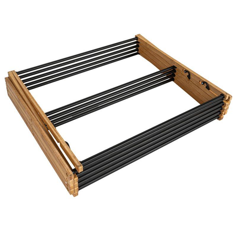 Household Essentials Bamboo Adjustable Folding Clothes Drying Rack