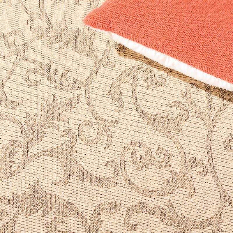 Courtyard CY2653 UV & Stain Resistant Non-Shedding Power Loomed Indoor/Outdoor Accent Rug - Natural/Brown - 2'7"x5' - Safavieh