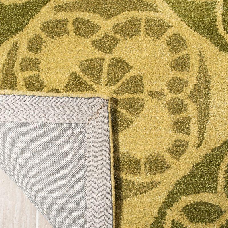 Hand-Tufted Honey & Green Wool Square Area Rug - 7'x7'