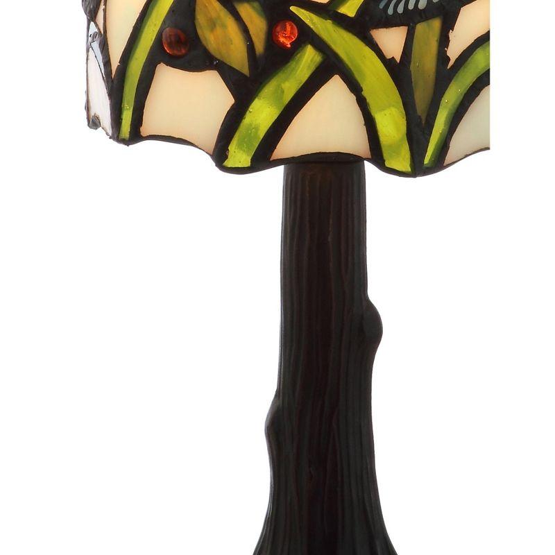 JONATHAN Y Hummingbird Tiffany-Style 12" LED Table Lamp, Bronze