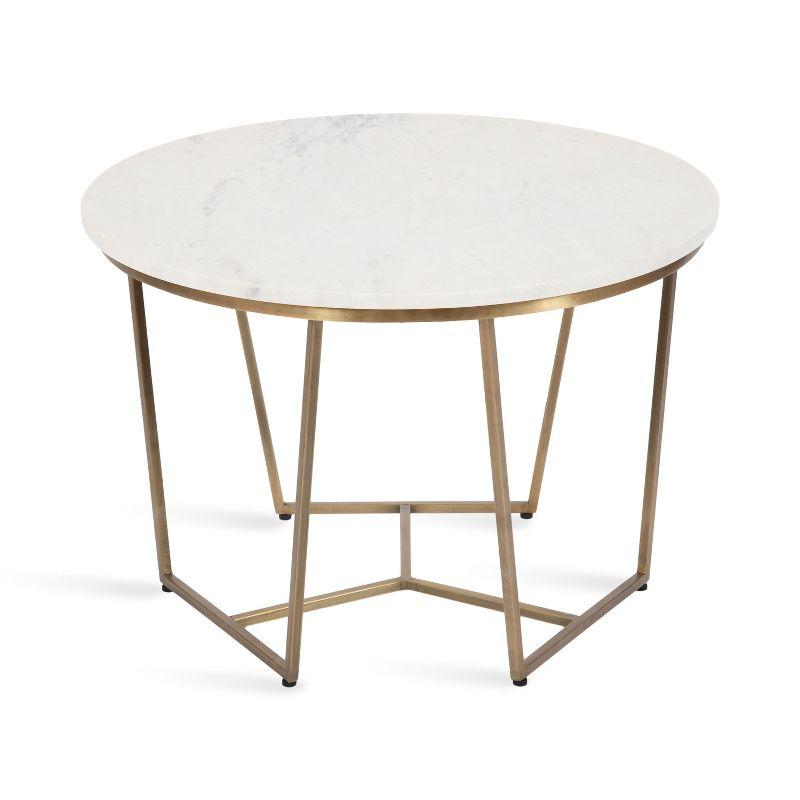 Kate and Laurel Solvay Round Metal Coffee Table, 26x26x18, Gold