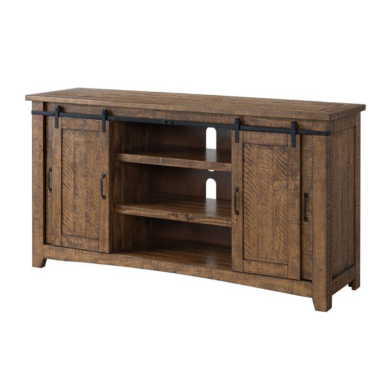 Chesapeake Solid Wood TV Stand Natural Brown Finish - Martin Svensson Home