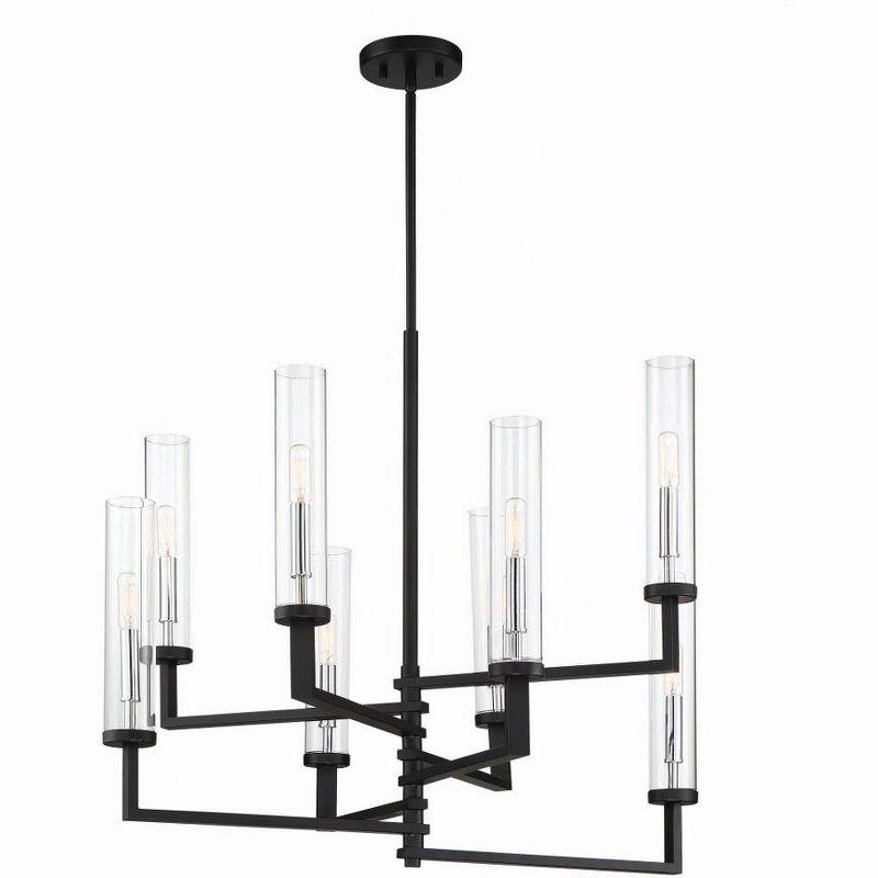 Savoy House Folsom 8 - Light Chandelier in  Matte Black/Polished Chrome