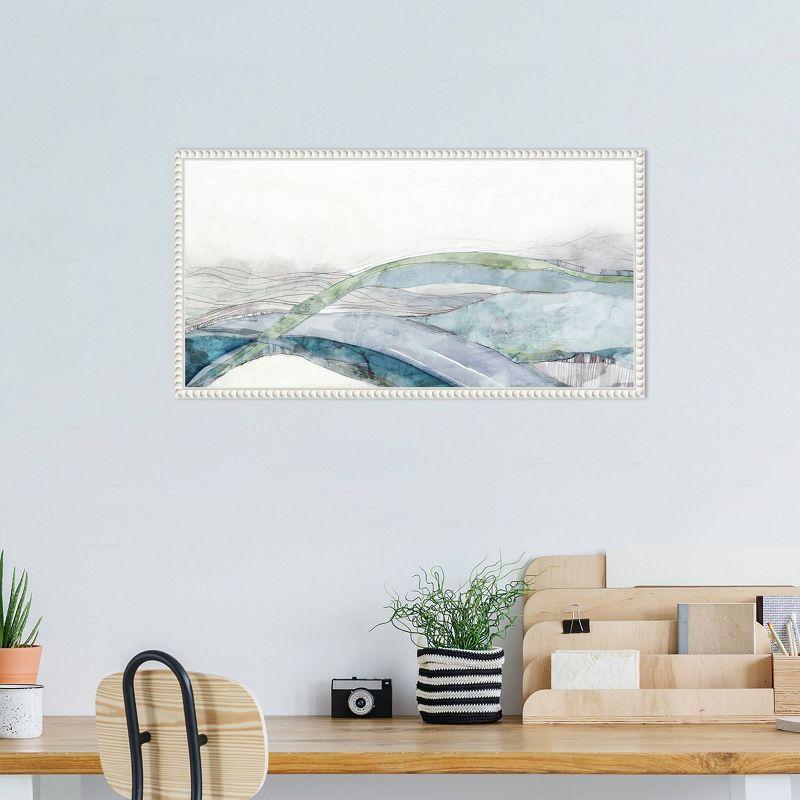 Way of Water Abstract Landscape Canvas Art with White Floater Frame