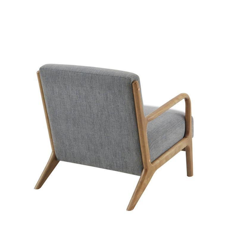 Ink+Ivy Novak Lounge Chair Gray: Mid-Century Elm Wood Frame, Upholstered, Comfort Seating