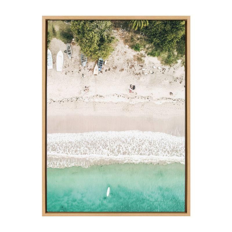 Tropical Beach Aerial View Framed Canvas Print