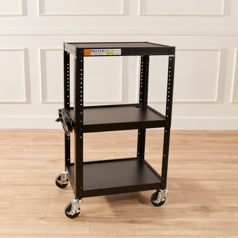 ECR4Kids AV Media Cart, Rolling Storage, Black