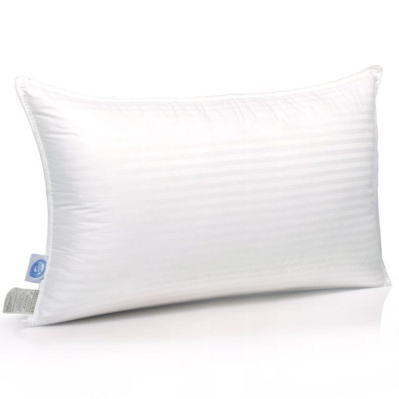 Standard White Goose Feather Down Bed Pillow