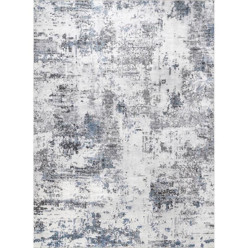 Nuloom Dali Abstract Pet Friendly Machine Washable Area Rug, 3' x 5', Blue Grey