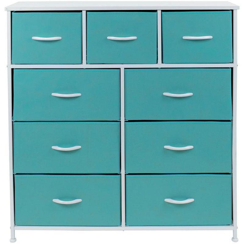 Sorbus Dresser with 9 Drawers - Furniture Storage Chest Tower Unit for Bedroom, Closet, etc - Steel Frame, Wood Top, Fabric Bins