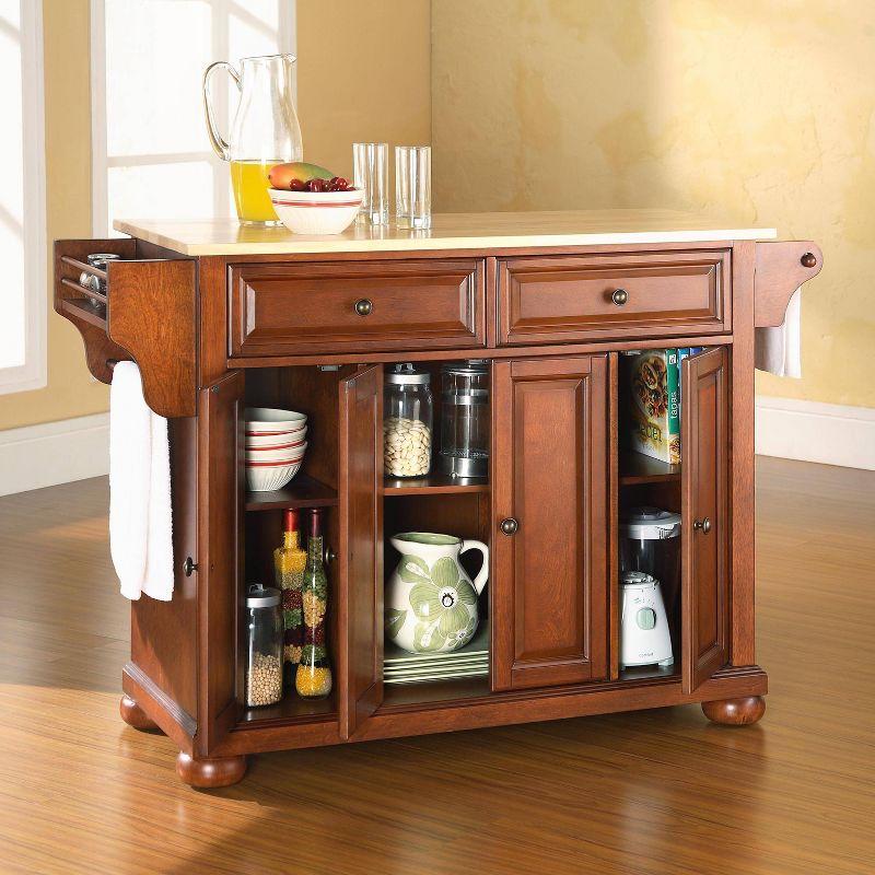 Alexandria Cherry Wood Top Full Size Kitchen Island